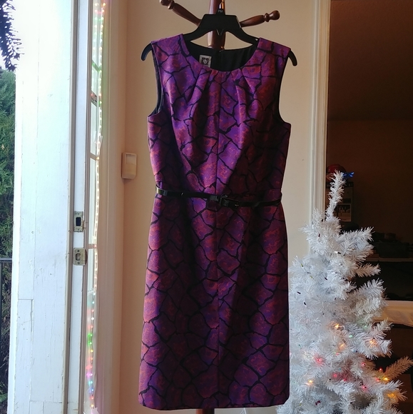 Anne Klein, 10, Purple, Sleeveless, Sheath Dress - Picture 5 of 16